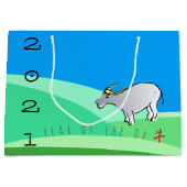 漫画の風景中国の牛の新年〔占星術の〕十二宮図LGB ラージペーパーバッグ (正面)