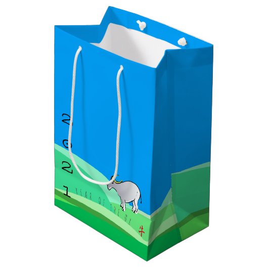 漫画の風景中国の牛の新年〔占星術の〕十二宮図MGB ミディアムペーパーバッグ (正面アングル)