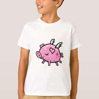 漫画の飛んでいるなブタ Tシャツ