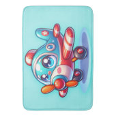 漫画の飛行機の青 | バスマット (正面縦)