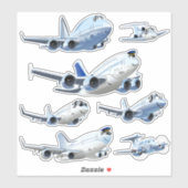 漫画の飛行機 シール (シート)