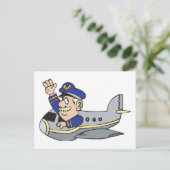 漫画の飛行機 ポストカード (スタンド正面)