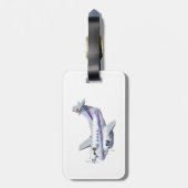 漫画の飛行機 ラゲッジタグ (裏面縦)