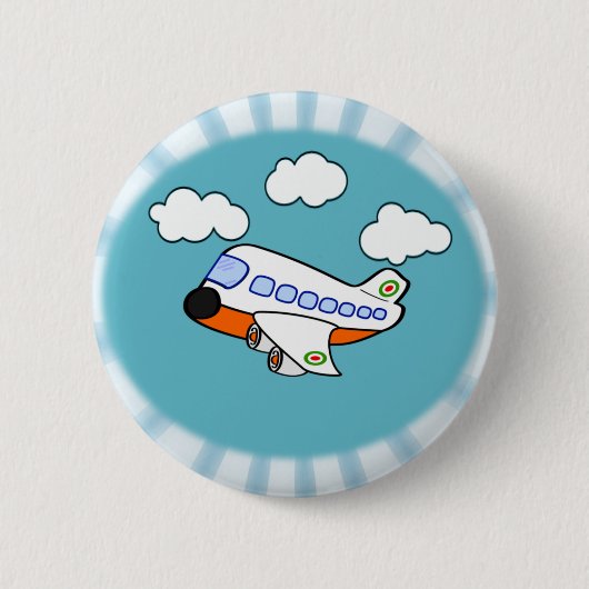 漫画の飛行機 缶バッジ (正面)