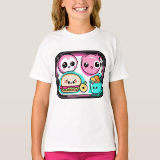 漫画の食品のギフト子供へ Tシャツ