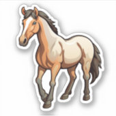 漫画の馬のイラストレーション シール (正面)