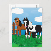 漫画の馬 ポストカード (正面/裏面)