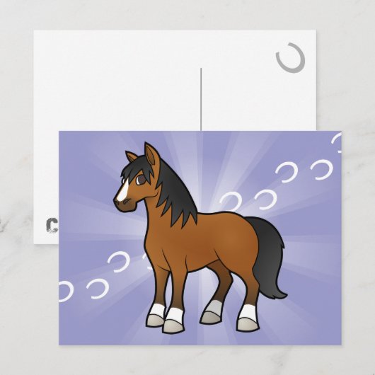 漫画の馬 ポストカード (正面/裏面)