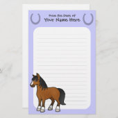 漫画の馬 便箋 (正面/裏面)