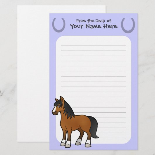 漫画の馬 便箋 (正面/裏面)