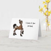 漫画の馬 – 私は聞いたあなたの誕生日カード カード (黄色い花)