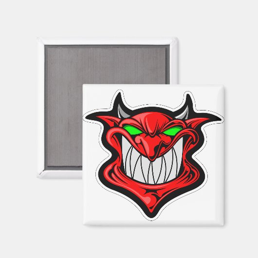漫画の鬼顔頭サタン マグネット (正面/裏面)