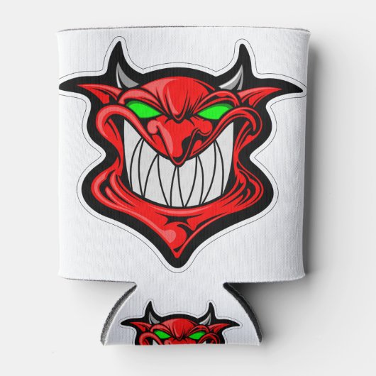 漫画の鬼顔頭サタン 缶クーラー (正面)