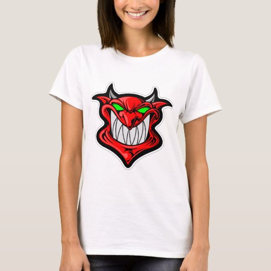 漫画の鬼顔頭サタン Tシャツ (正面)