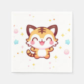 漫画の魔法の虎の赤ちゃんシャワー スタンダードカクテルナプキン (正面)