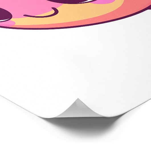 漫画の魚のイラストレーション ポスター (角)