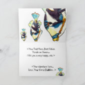 漫画の魚のスケッチの挨拶状 カード (内部)