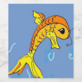 漫画の魚のワインラベル ワインラベル (シングルラベル)