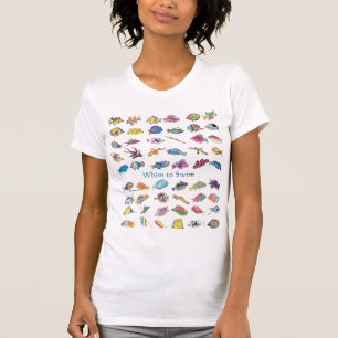 漫画の魚を泳ぐ気まぐれ Tシャツ