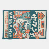 漫画の魚 キッチンタオル (横)