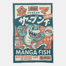 漫画の魚 キッチンタオル