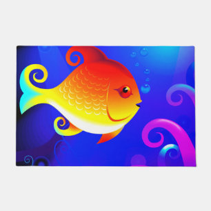 漫画の魚 ドアマット