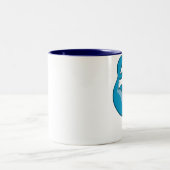 漫画の鮫の圧延の笑うマグ ツートーンマグカップ (中央)