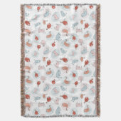 漫画の鳥が付いているパターン スローブランケット (正面縦)