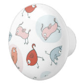 漫画の鳥が付いているパターン セラミックノブ (右)