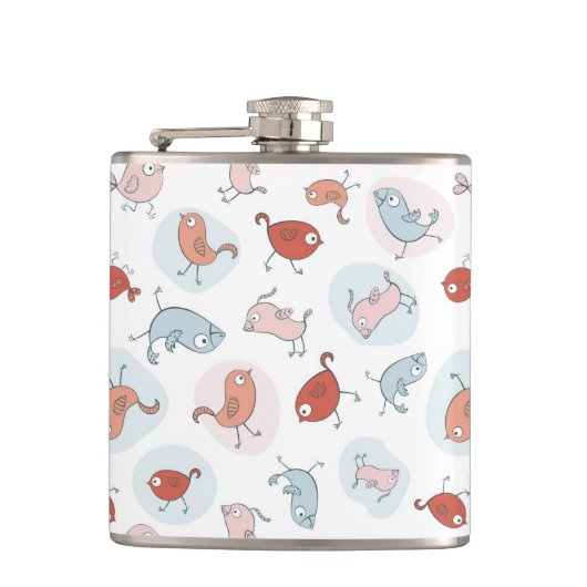 漫画の鳥が付いているパターン フラスク (正面)