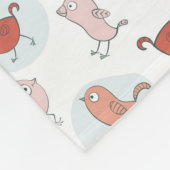 漫画の鳥が付いているパターン フリースブランケット (角)