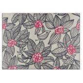 漫画の鳥が付いている花パターン カッティングボード (正面)