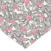 漫画の鳥が付いている花パターン ショートテーブルランナー (コーナー)