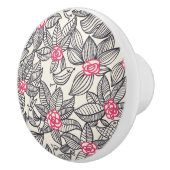 漫画の鳥が付いている花パターン セラミックノブ (右)