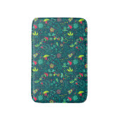 漫画の鳥が付いている花パターン バスマット (正面縦)