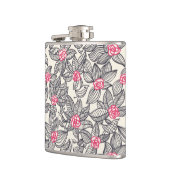 漫画の鳥が付いている花パターン フラスク (左)