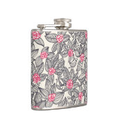 漫画の鳥が付いている花パターン フラスク (右)