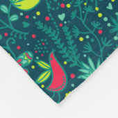 漫画の鳥が付いている花パターン フリースブランケット (角)