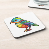 漫画の鳥のイラストレーション コースター (左側)