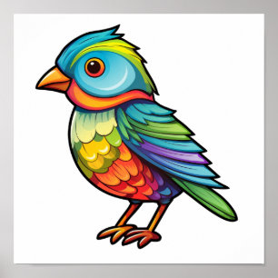漫画の鳥のイラストレーション ポスター