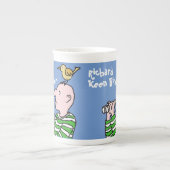 漫画の鳥のウォッチャー&バード ボーンチャイナマグカップ (正面)