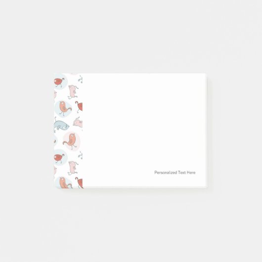 漫画の鳥の模様 ポストイット (正面)