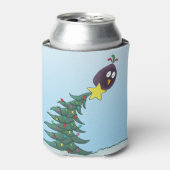 漫画の鳥クリスマスツリーのスター 缶クーラー (缶正面)