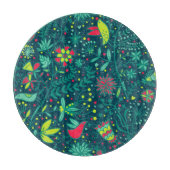 漫画の鳥2が付いている花パターン カッティングボード (正面)