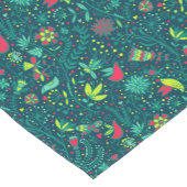 漫画の鳥2が付いている花パターン ショートテーブルランナー (コーナー)