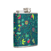 漫画の鳥2が付いている花パターン フラスク (右)