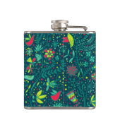 漫画の鳥2が付いている花パターン フラスク (裏面)