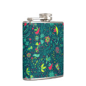 漫画の鳥2が付いている花パターン フラスク (右)