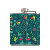 漫画の鳥2が付いている花パターン フラスク (裏面)