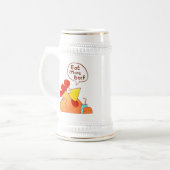 漫画の鶏のマグ|の鶏は食べますより多くのビーフを言います ビールジョッキ (正面左)